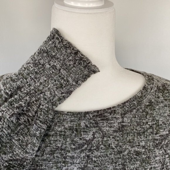 Lucky Brand Long Puffed Sleeve Knit Sweater Top Crew Neck Viscose Soft Comfy - Picture 4 of 15